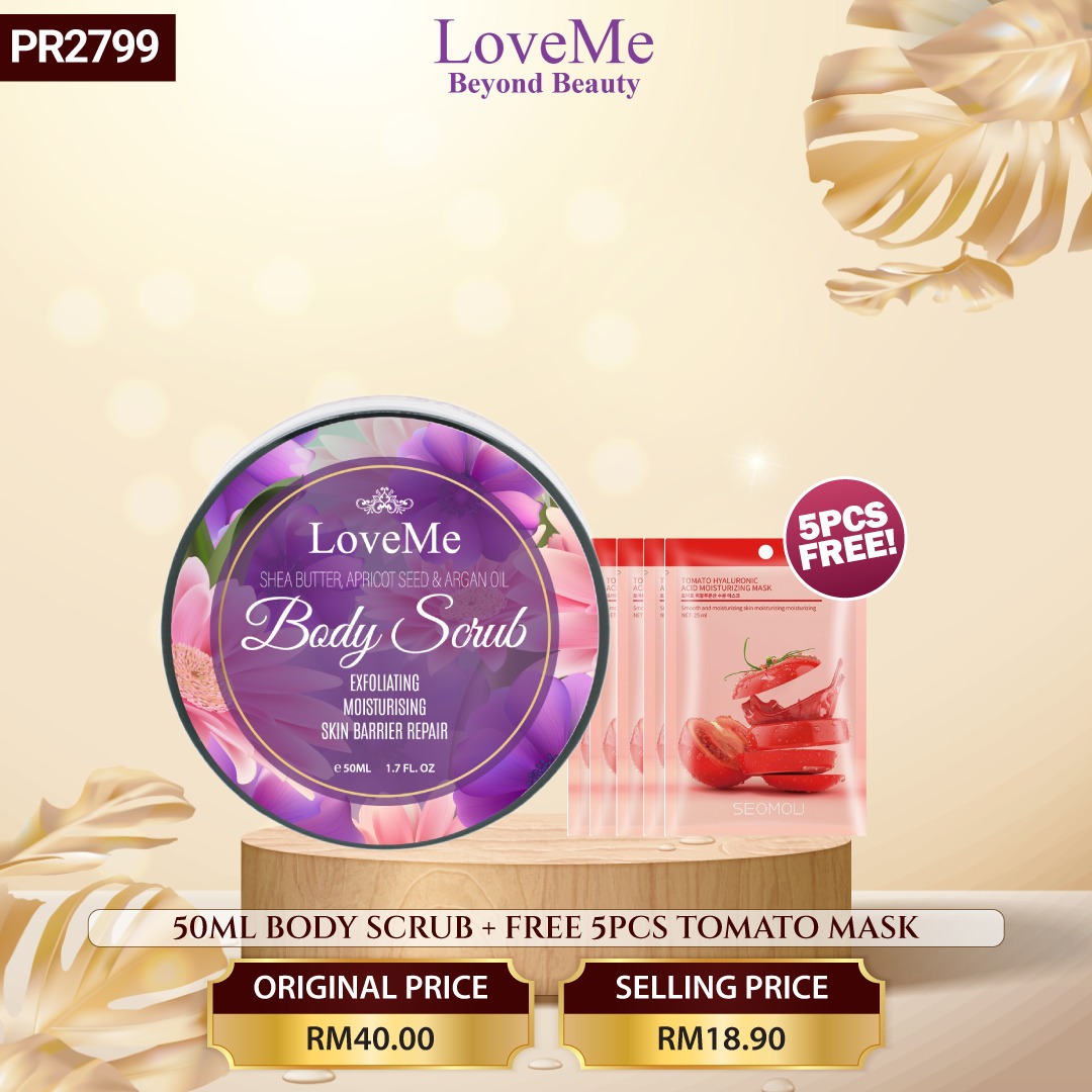 50ML BODY SCRUB FREE 5PCS TOMATO MASK